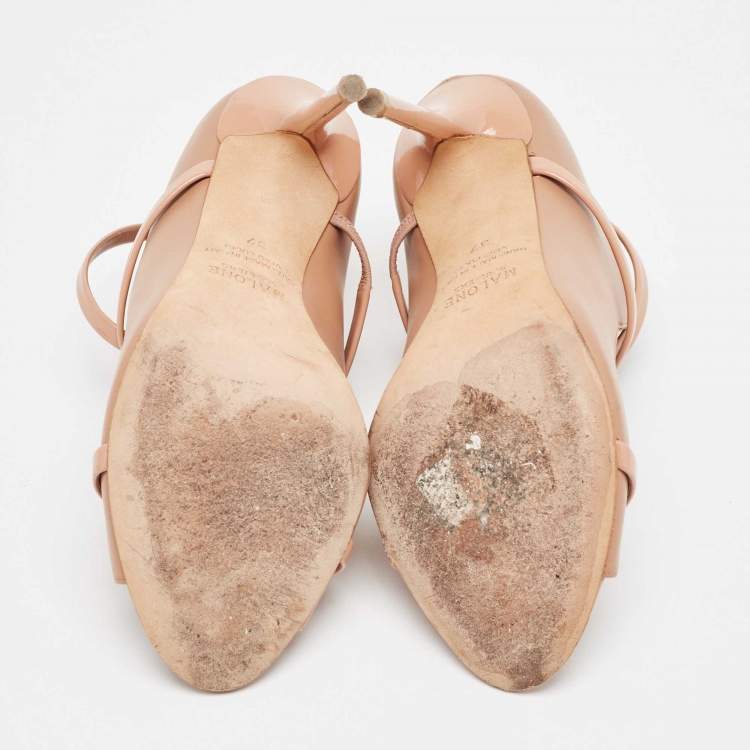 Pre Owned Malone Souliers Beige Leather Mika Pumps Size 37