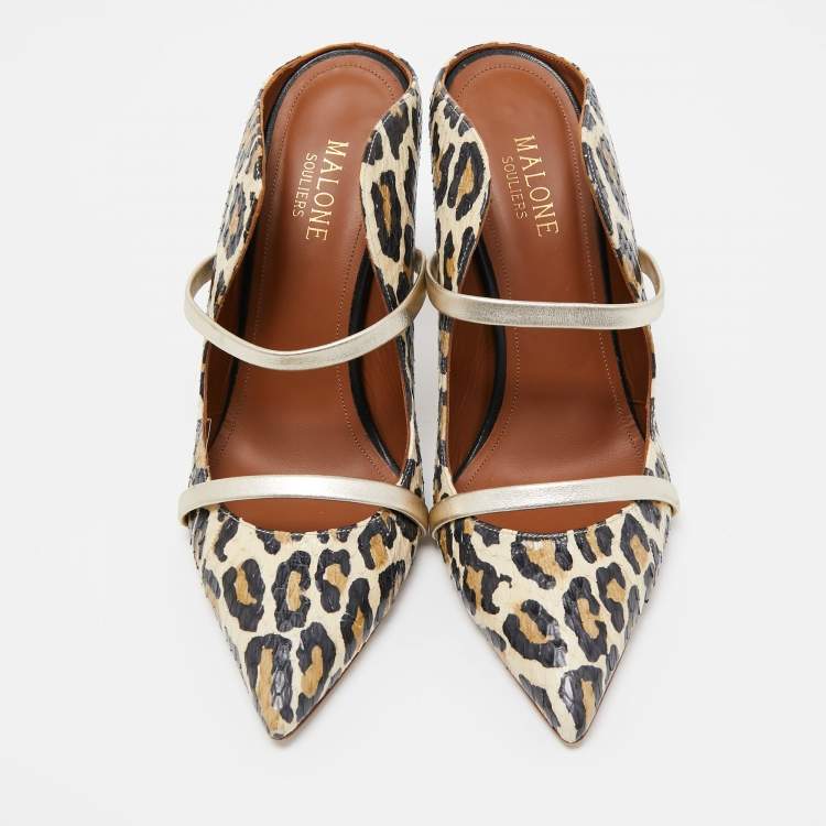 Pre Owned Malone Souliers Black/Cream Python Maureen Pumps Size 37