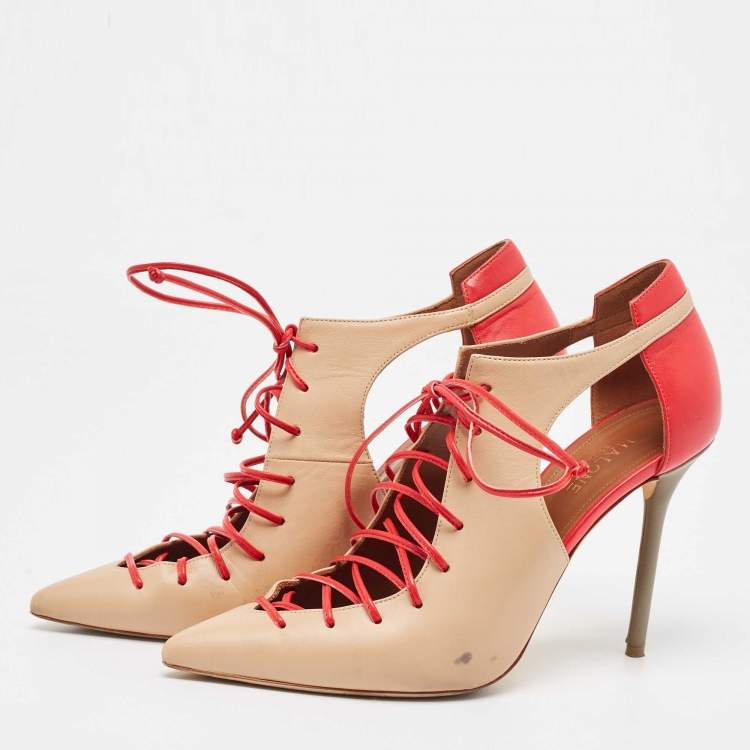 مملوكة مسبقًا Malone Souliers Tricolor Leather Montana Ankle Boots Size 40    