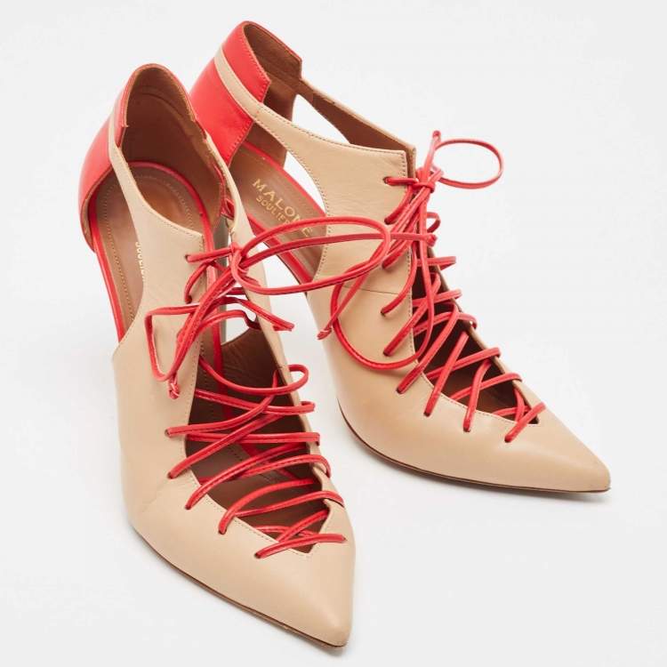مملوكة مسبقًا Malone Souliers Tricolor Leather Montana Ankle Boots Size 40    