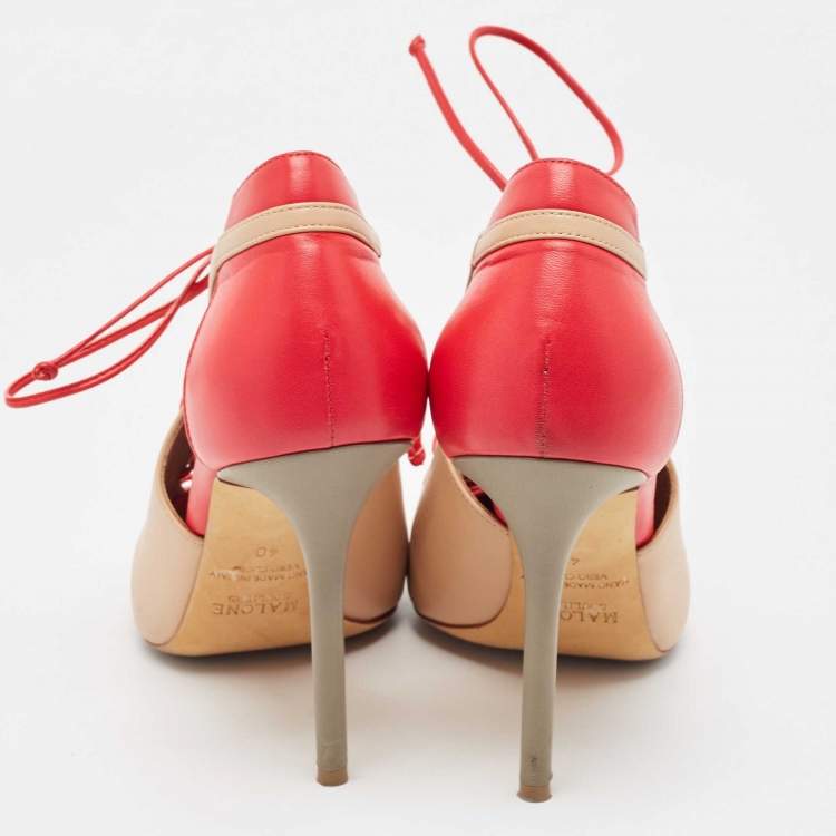مملوكة مسبقًا Malone Souliers Tricolor Leather Montana Ankle Boots Size 40    