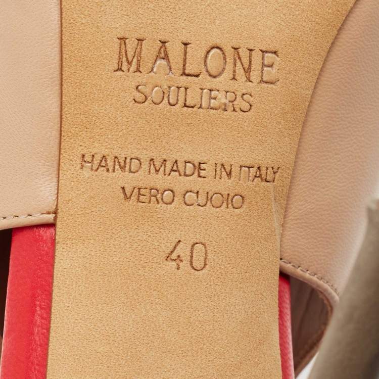 مملوكة مسبقًا Malone Souliers Tricolor Leather Montana Ankle Boots Size 40    