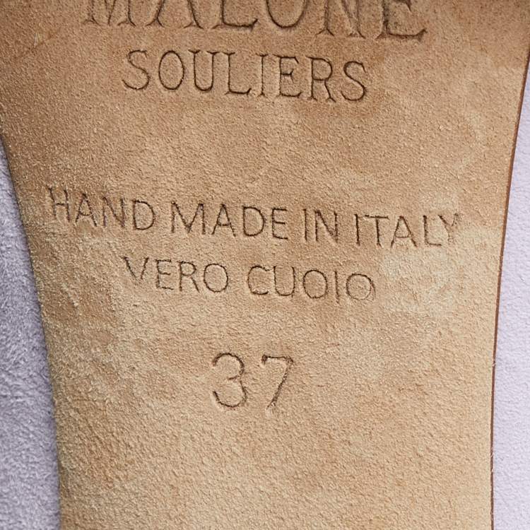 مملوكة مسبقًا Malone Souliers Lilac/Cream Suede and Leather Maureen Mules Size 37