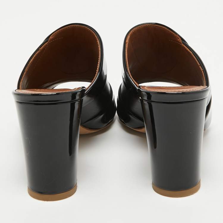 Pre Owned Malone Souliers Black Leather Laney Slip On Sandals Size 38