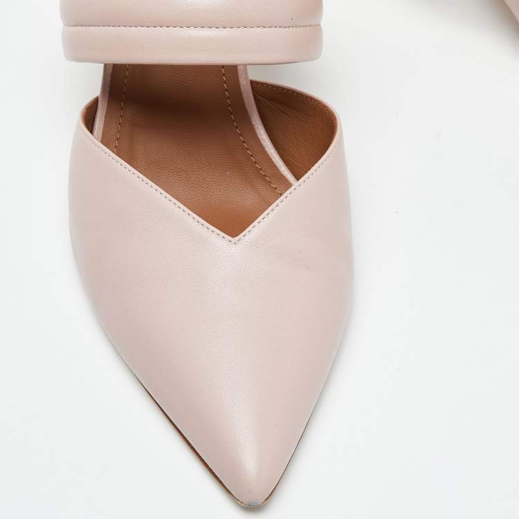 Pre Owned Malone Souliers Pink Leather Maisie Mules Size 39