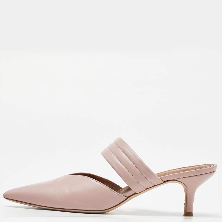Pre Owned Malone Souliers Pink Leather Maisie Mules Size 39