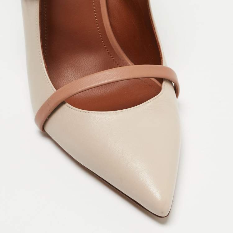 Pre Owned Malone Souliers Two Tone Leather Maureen Mules Size 37.5
