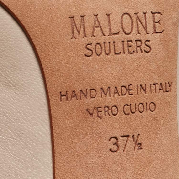 Pre Owned Malone Souliers Two Tone Leather Maureen Mules Size 37.5