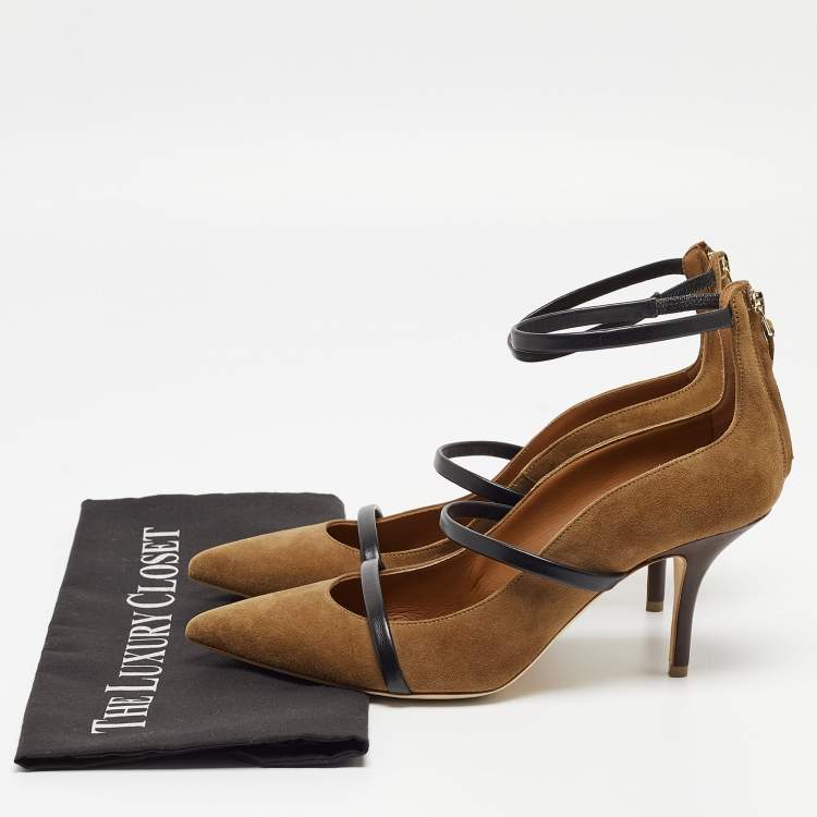 Pre Owned Malone Souliers Brown Suede and Leather Robyn Pumps Size 39