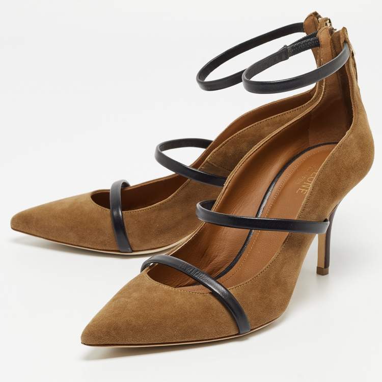 Pre Owned Malone Souliers Brown Suede and Leather Robyn Pumps Size 39