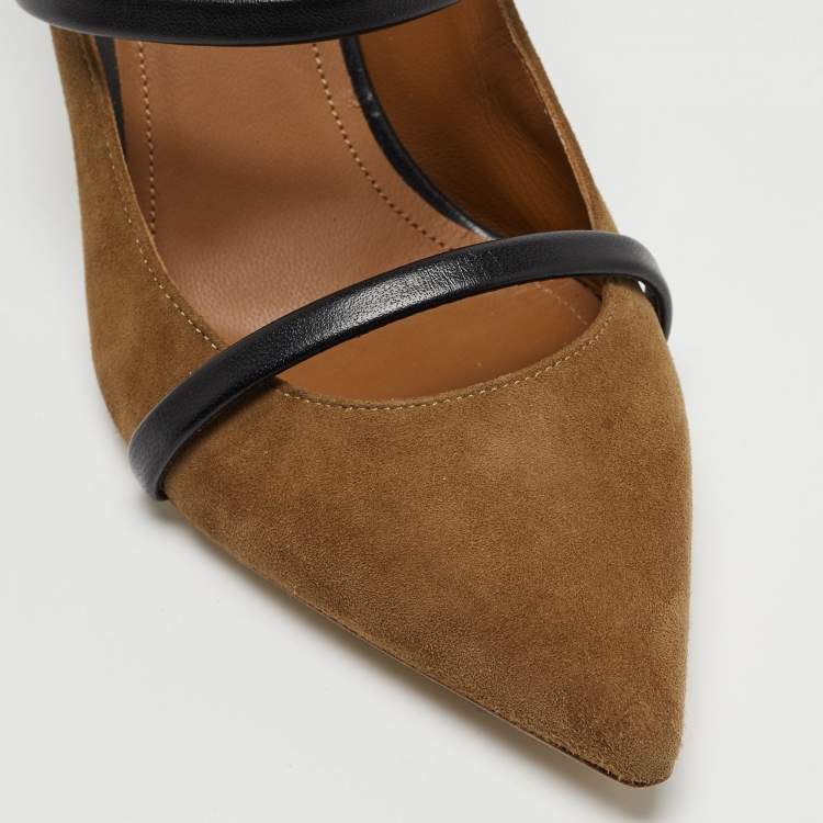 Pre Owned Malone Souliers Brown Suede and Leather Robyn Pumps Size 39
