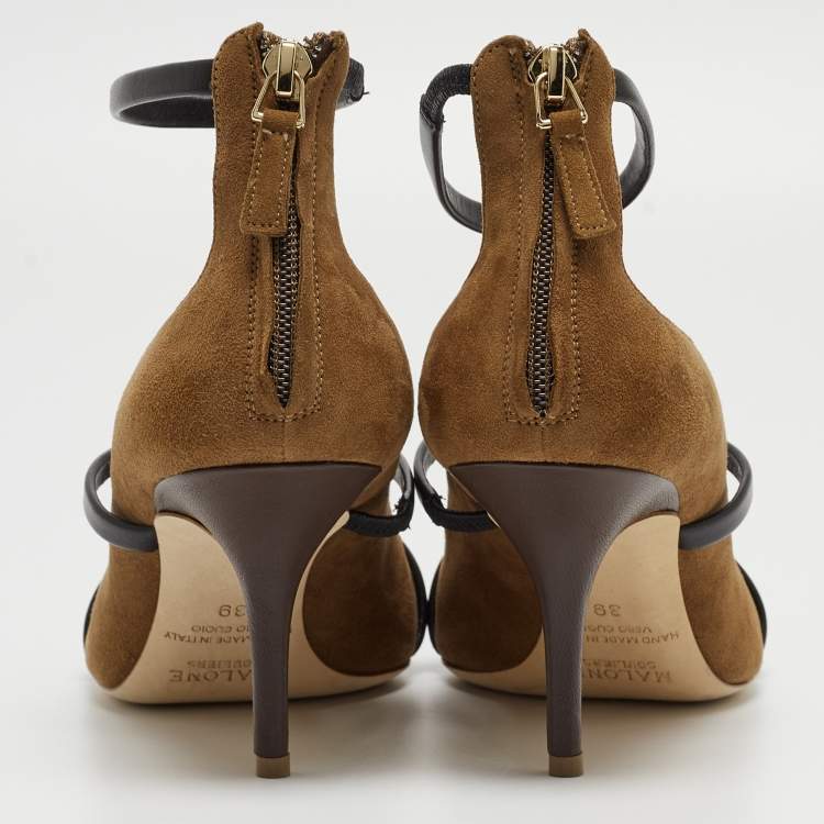 Pre Owned Malone Souliers Brown Suede and Leather Robyn Pumps Size 39