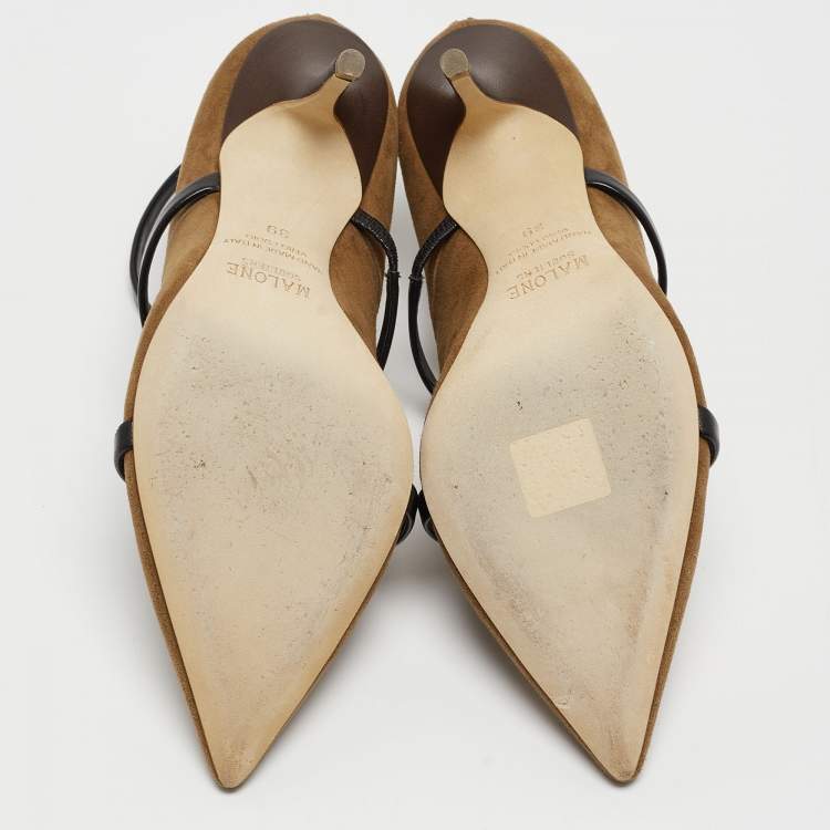 Pre Owned Malone Souliers Brown Suede and Leather Robyn Pumps Size 39