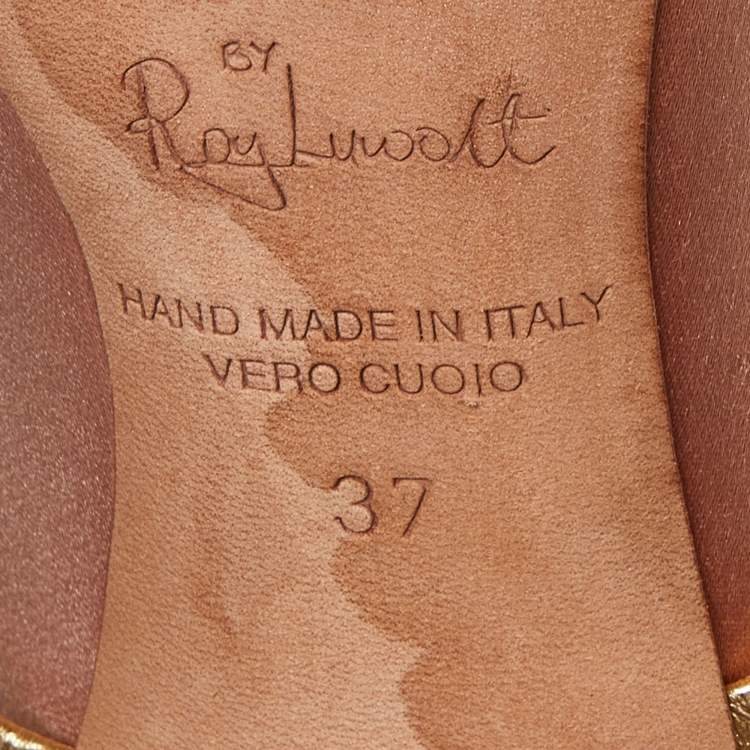 Pre Owned Malone Souliers Peach Satin and Leather Maureen Mules Size 37