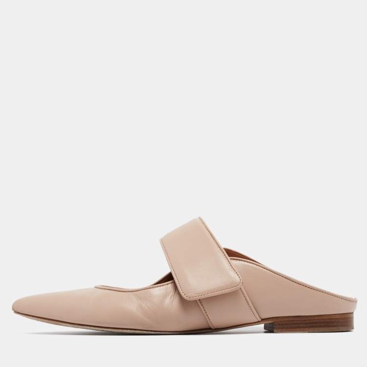 مملوكة مسبقًا Malone Souliers Beige Leather Helene Mules Size 39 