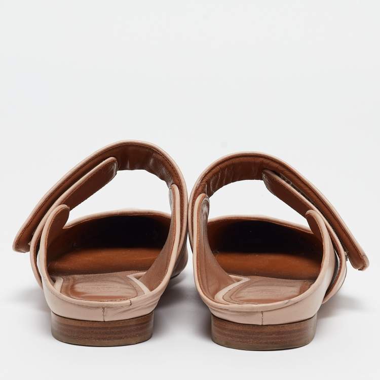مملوكة مسبقًا Malone Souliers Beige Leather Helene Mules Size 39 