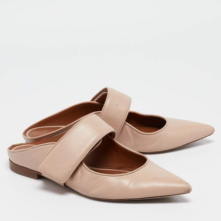 مملوكة مسبقًا Malone Souliers Beige Leather Helene Mules Size 39 