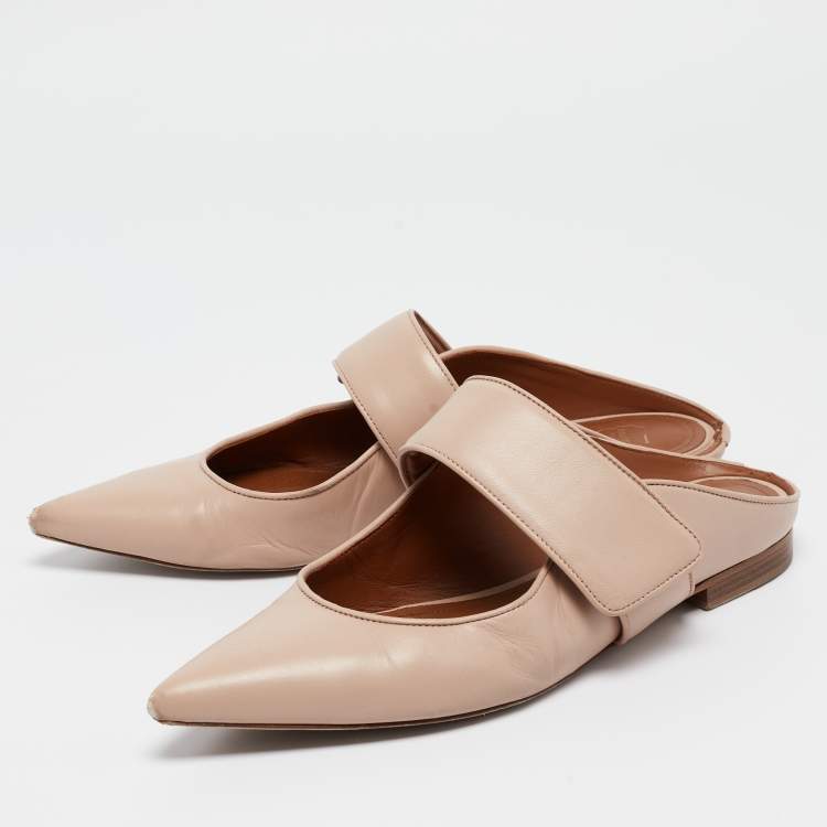 مملوكة مسبقًا Malone Souliers Beige Leather Helene Mules Size 39 