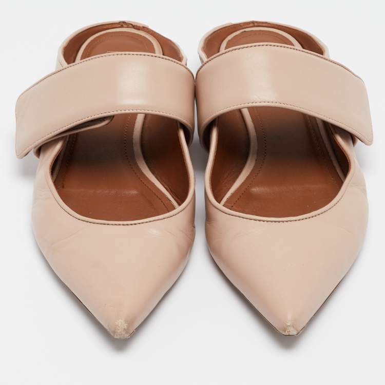 مملوكة مسبقًا Malone Souliers Beige Leather Helene Mules Size 39 