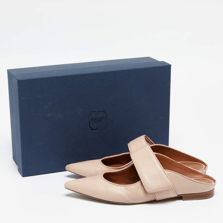 مملوكة مسبقًا Malone Souliers Beige Leather Helene Mules Size 39 