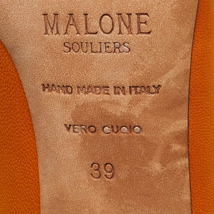 Pre Owned Malone Souliers Mustard Leather and Suede Pointed Toe Pumps Size 39