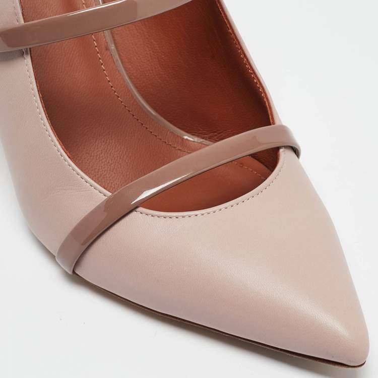 Pre Owned Malone Souliers Dusty Pink Leather Maureen Mules Size 38.5