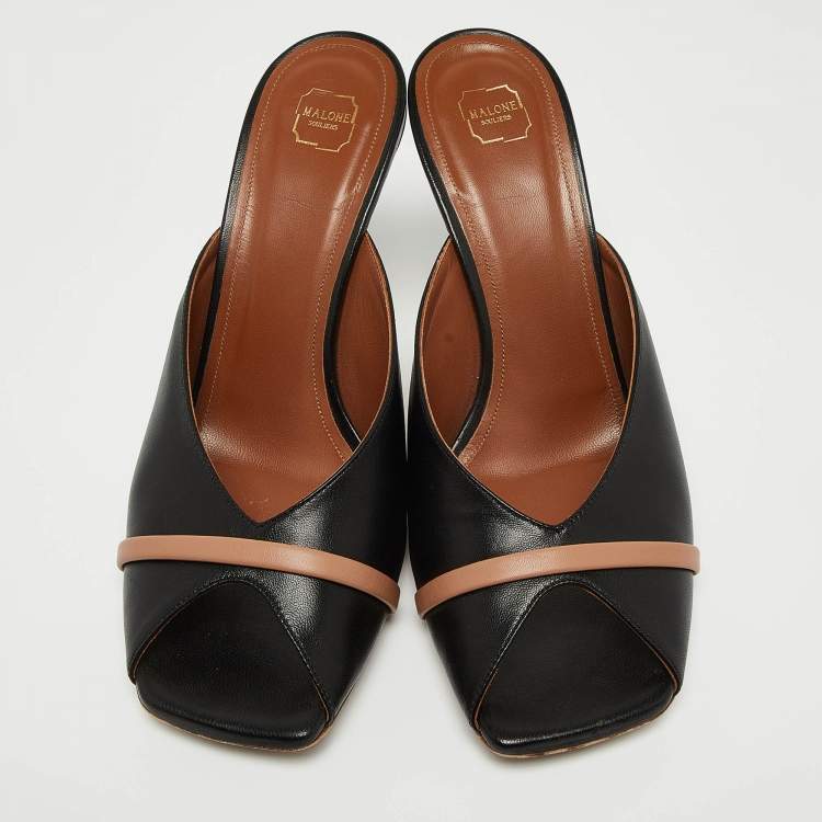 مملوكة مسبقًا Malone Souliers Black Leather Lucia Mules Size 39.5