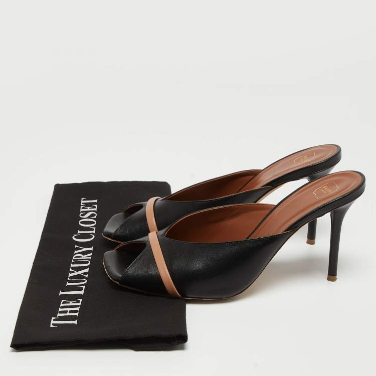 مملوكة مسبقًا Malone Souliers Black Leather Lucia Mules Size 39.5