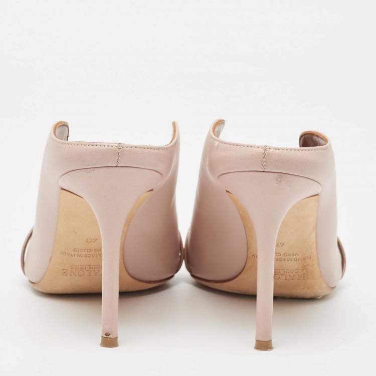 Pre Owned Malone Souliers Beige Leather Constance Mules Size 40