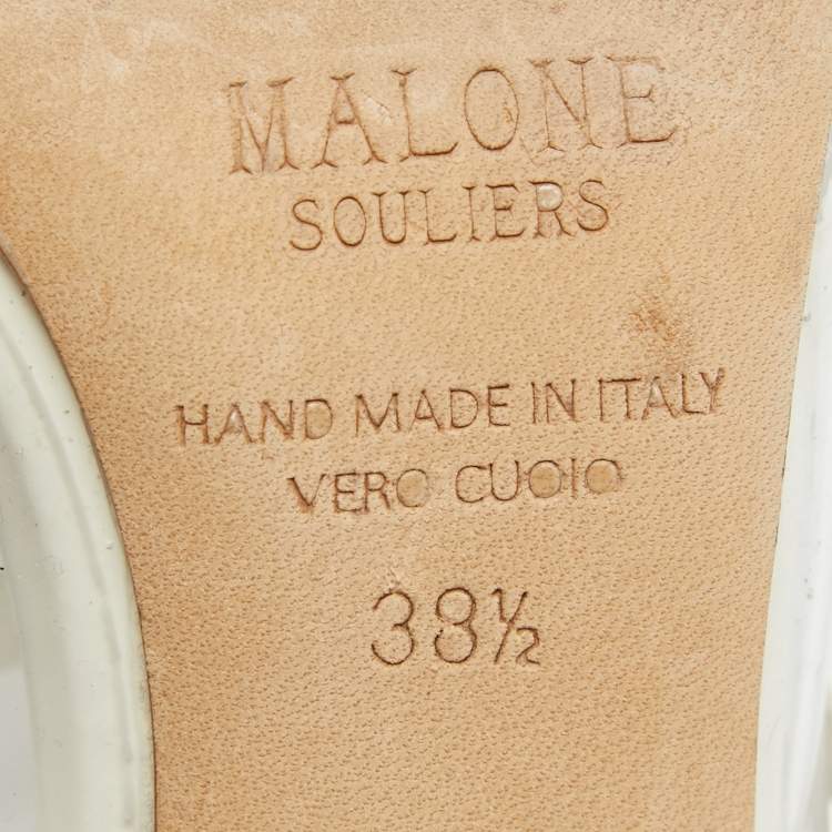 Pre Owned Malone Souliers Transparent PVC Crystal Embellished Maureen Mules Size 38.5