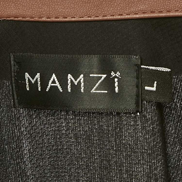 Pre Owned Mamzi Black /Brown Cotton & Leather Cut Out Shirt L