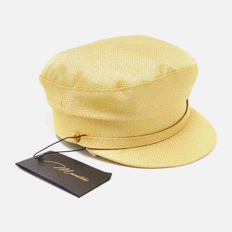 Pre Owned Manokhi by Toukitsou Gold Brocade Greek Fisherman Hat M