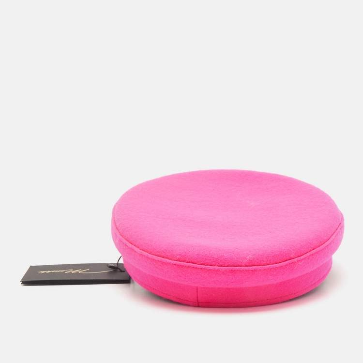 Pre Owned Manokhi by Toukitsou Florescent Pink Wool Greek Fisherman Hat M