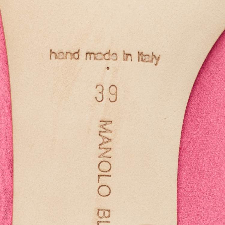 Pre Owned Manolo Blahnik Pink Satin Hangisi Pumps Size 39