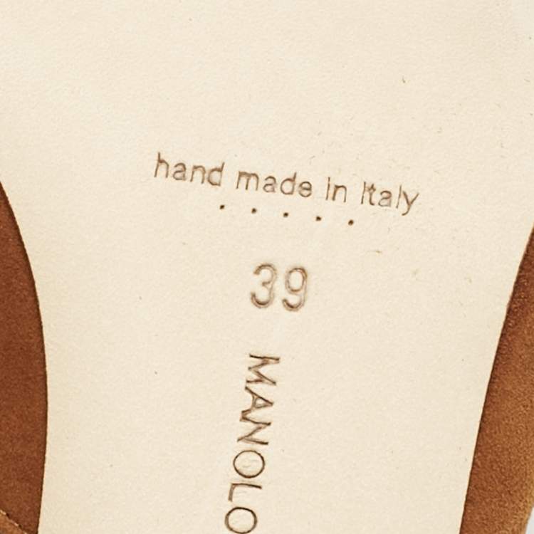 Pre Owned Manolo Blahnik Brown Suede Maysale Pointed Toe Mules Size 39