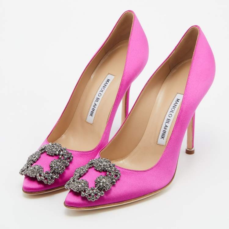 Louis Vuitton Fuchsia Satin Heels