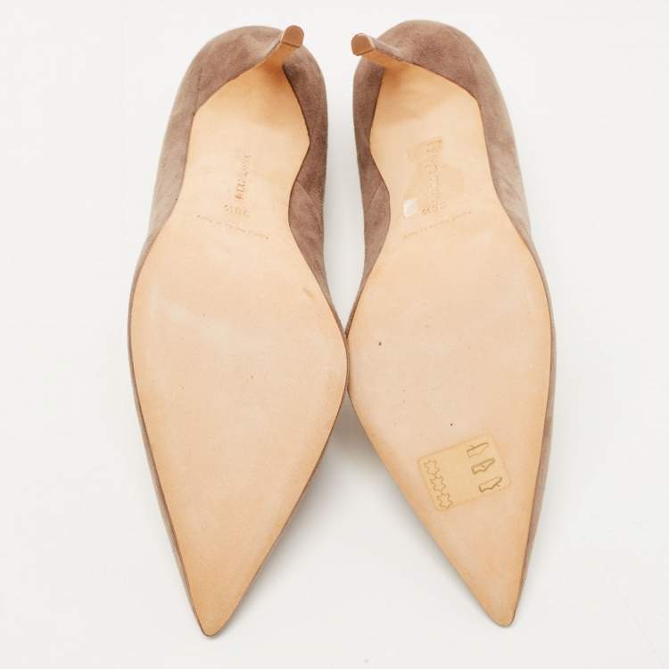 Pre Owned Manolo Blahnik Brown Suede BB Pumps Size 39.5