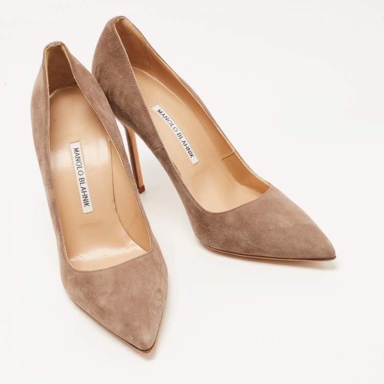 Pre Owned Manolo Blahnik Brown Suede BB Pumps Size 39.5