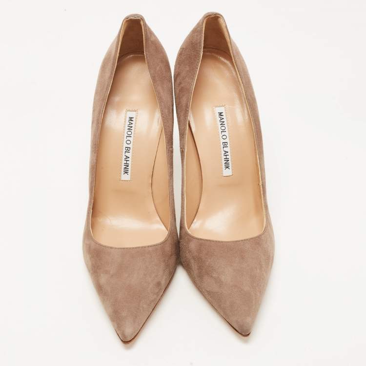 Pre Owned Manolo Blahnik Brown Suede BB Pumps Size 39.5