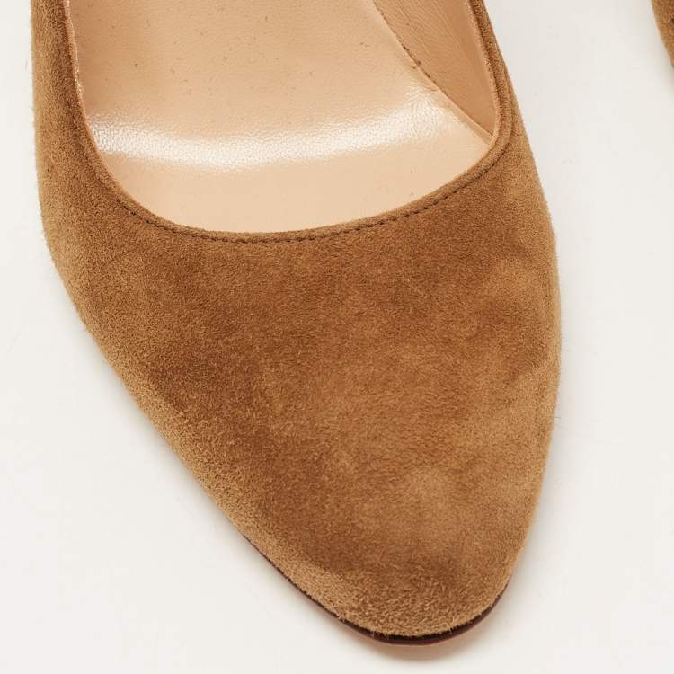 Pre Owned Manolo Blahnik Brown Suede BB Round Toe Pumps Size 36