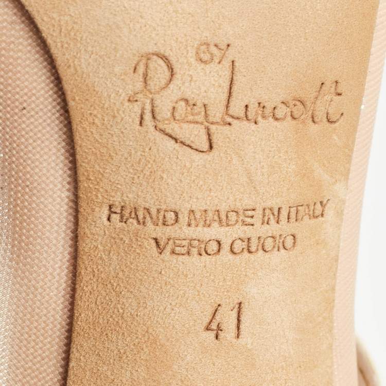 Pre Owned Manolo Blahnik Beige/White Mesh and Leather Marguerite Mules Size 41