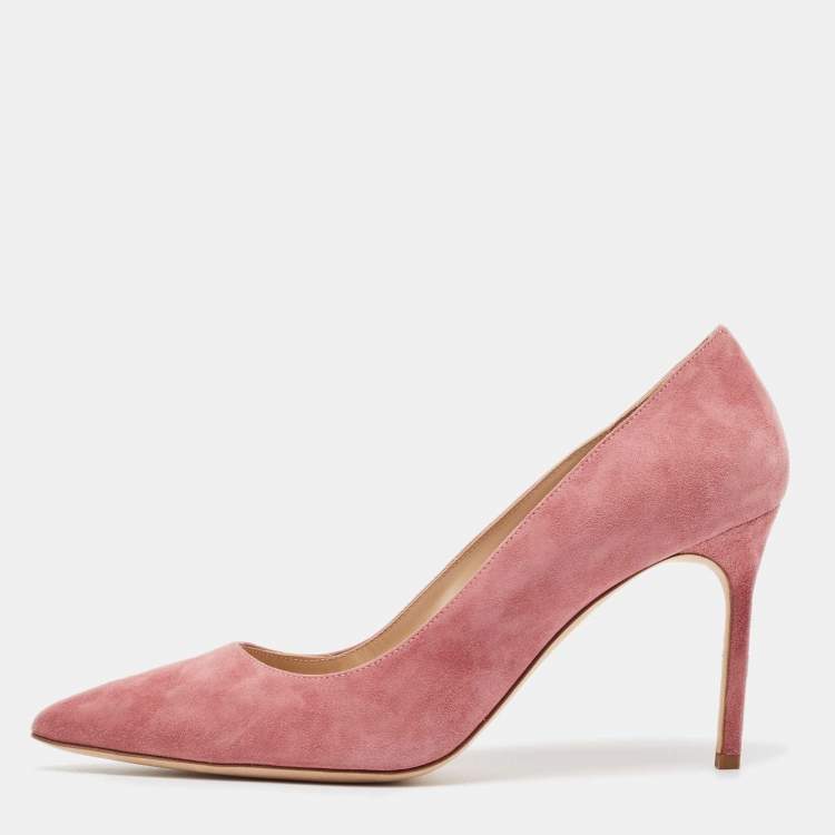 Pre Owned Manolo Blahnik Purple Suede BB Pumps Size 41