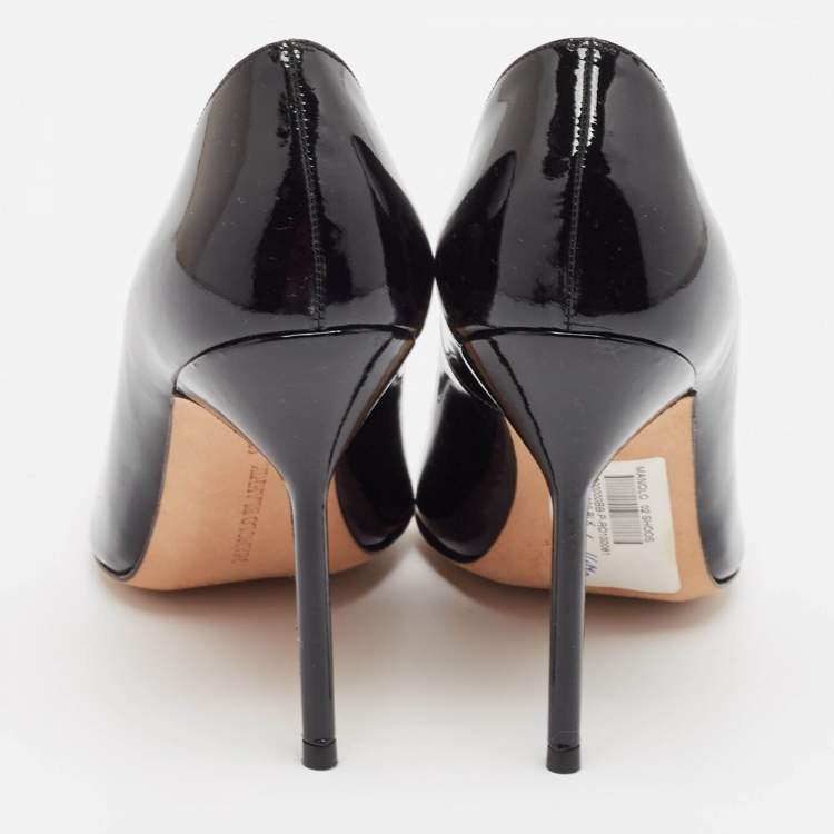 Pre Owned Manolo Blahnik Black Patent Leather BB Pumps Size 36
