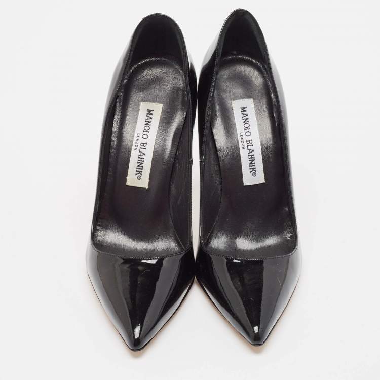Pre Owned Manolo Blahnik Black Patent Leather BB Pumps Size 36