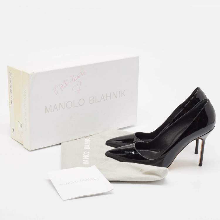 Pre Owned Manolo Blahnik Black Patent Leather BB Pumps Size 36