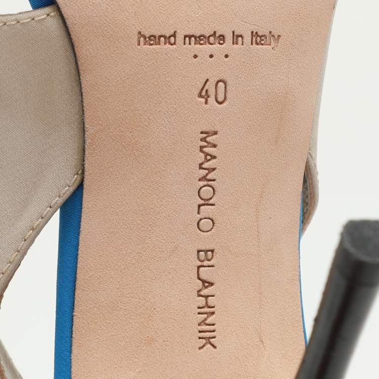 Pre Owned Manolo Blahnik Multicolor Satin Cut Out Pumps Size 40