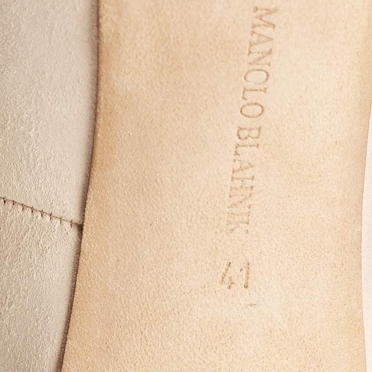 Pre Owned Manolo Blahnik Beige Suede Pointed Toe BB Pumps Size 41