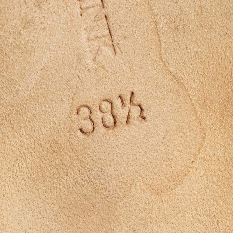 مملوكة مسبقًا Manolo Blahnik Beige Leather Hangisi Ballet Flats Size 38.5