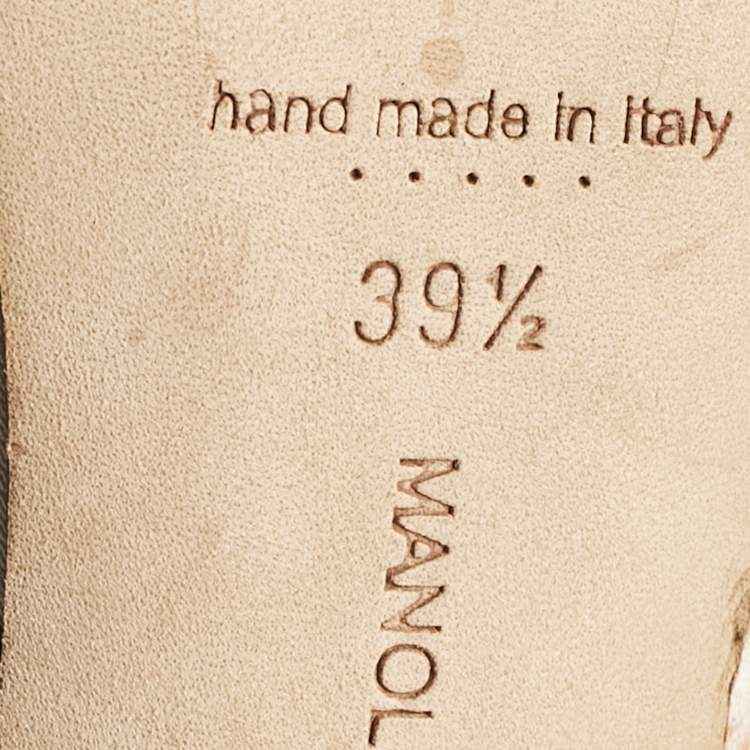 Pre Owned Manolo Blahnik Multicolor Butterfly Print Satin Hangisi Pumps Size 39.5