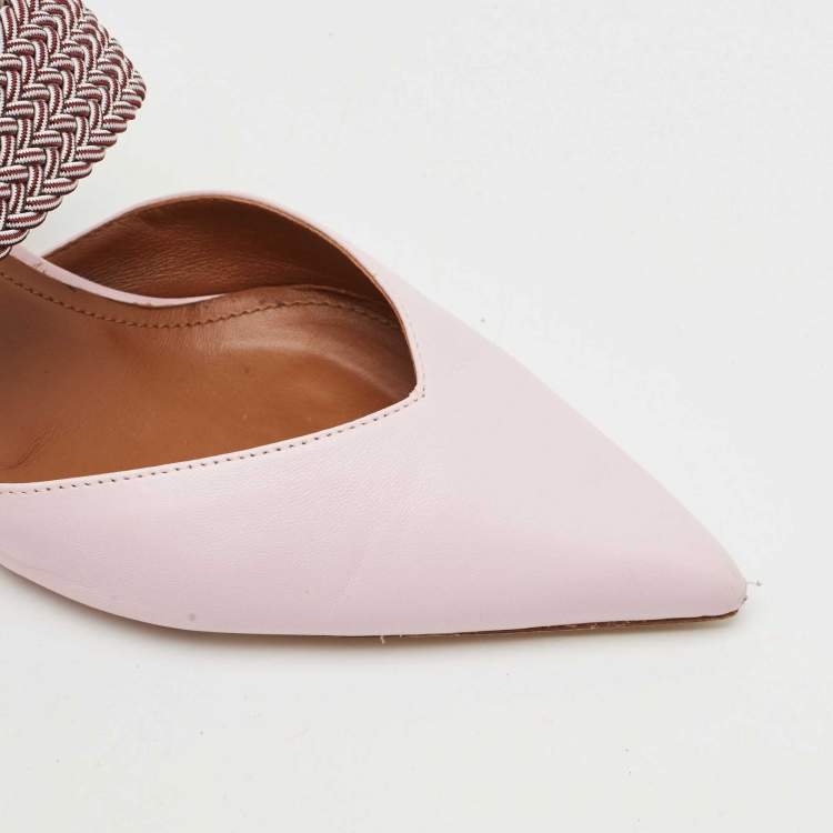 Pre Owned Malone Souliers x Roy Luwolt Pink Leather Slide Sandals Size 40